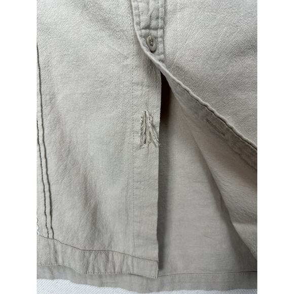 Coof Andy Cuban Guayabera Shirt Mens XL Button Up Embroidered Tan Long Sleeve - Picture 5 of 15